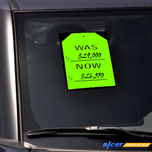 Chartreuse Stick-On Tags Was/Now